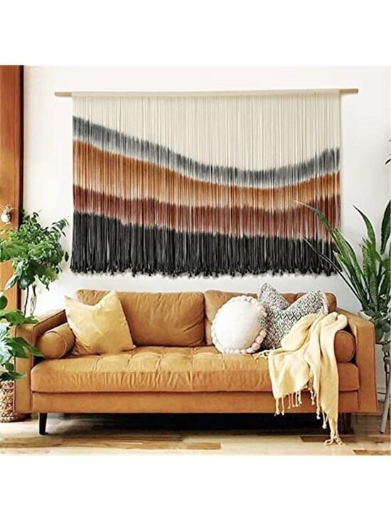 Other - Flber Macrame Wall Hanging Macrame Wall Decor Large-Scale Tie-Dye Tapestry